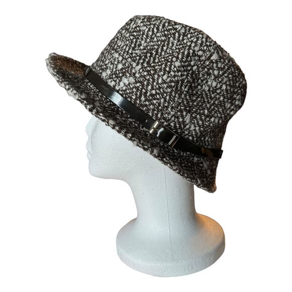 Banana Republic WOOL TWEED FEDORA with belt around the crown size M/L - Picture 2 of 12